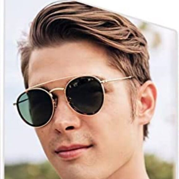 Round Retro Double Bridge Sunglasses - Picture 1 of 4